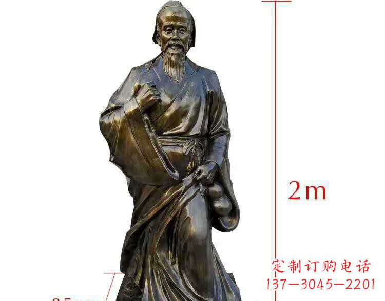 嘉兴古代名医华佗铜雕