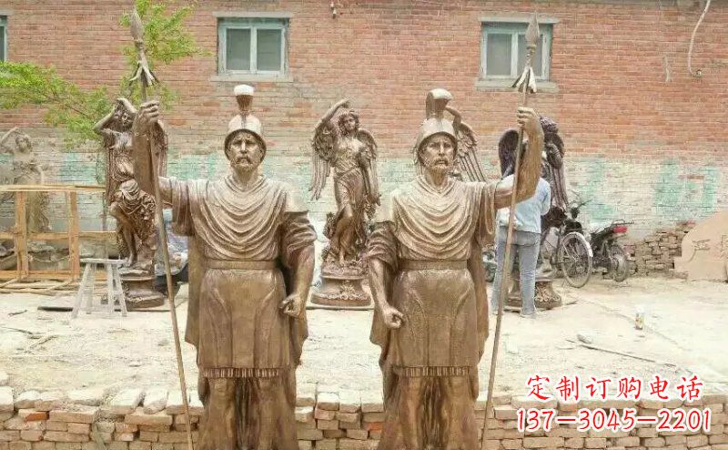 嘉兴古罗马风情,精致雕刻的“战士雕塑”