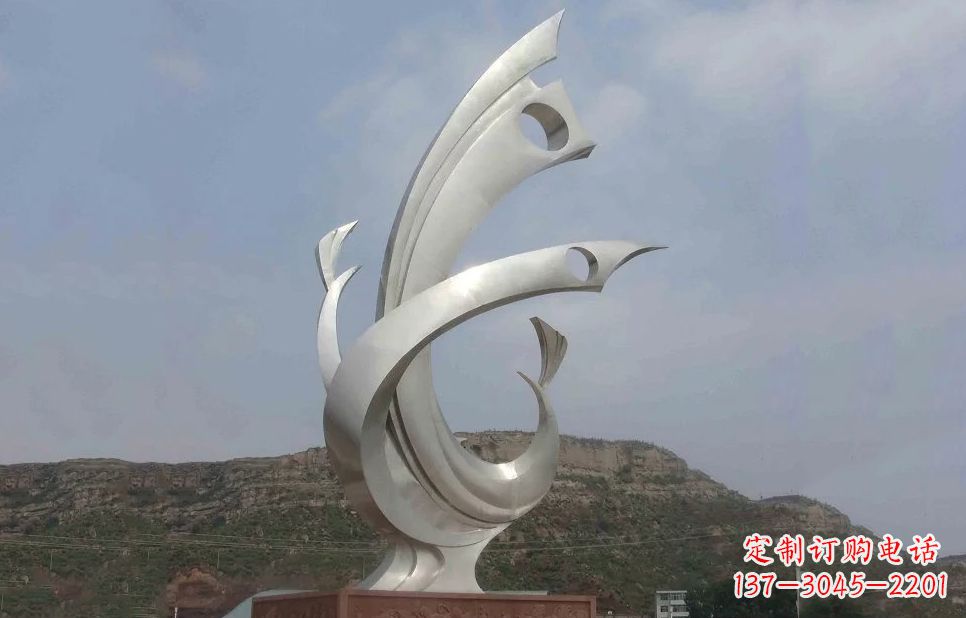 嘉兴金羽凤凰-不锈钢抽象雕塑
