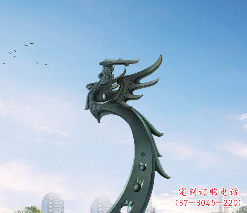 嘉兴中领雕塑|抽象凤凰不锈钢雕塑