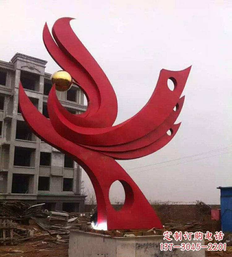 嘉兴全新抽象凤凰不锈钢雕塑