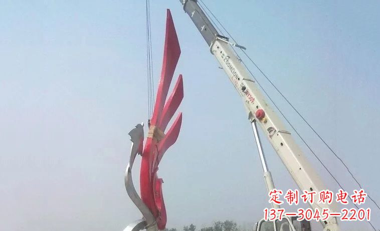 嘉兴独特而精致的不锈钢抽象凤凰雕塑