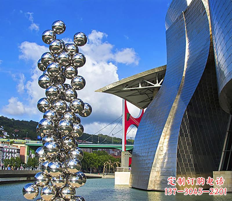嘉兴广场不锈钢抽象龙柱雕塑