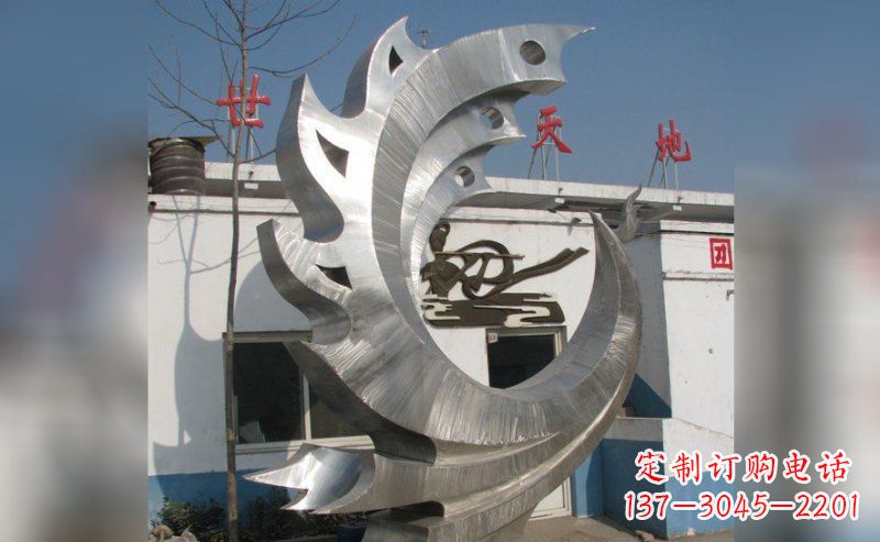 嘉兴精美不锈钢抽象凤凰雕塑