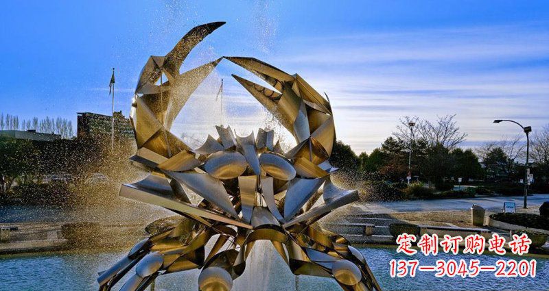 嘉兴优美雅致的不锈钢螃蟹抽象雕塑