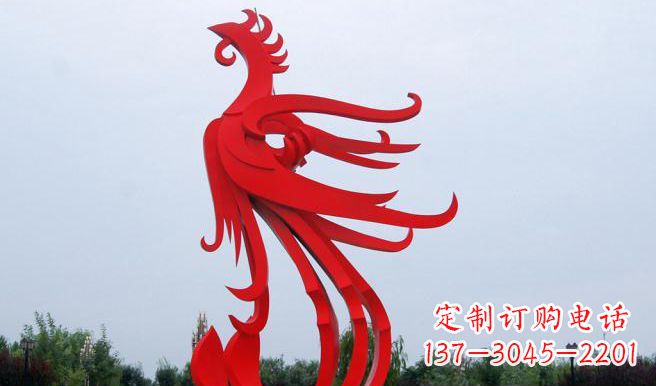 嘉兴中领雕塑制作的精美不锈钢凤凰雕塑