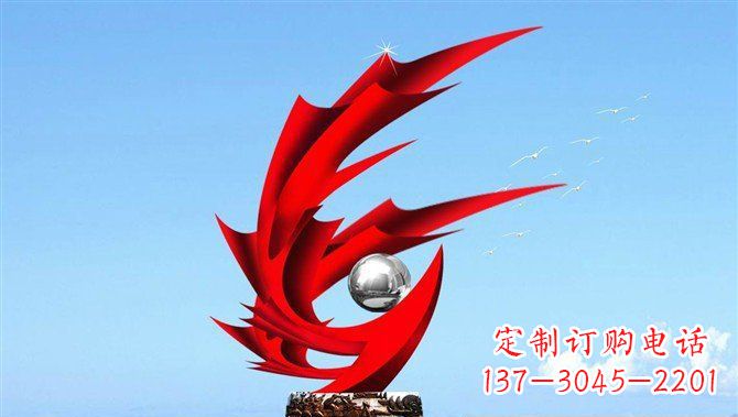 嘉兴广场不锈钢凤凰大型抽象雕塑