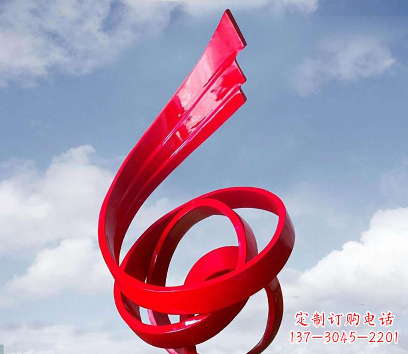 嘉兴广场不锈钢飘带翅膀抽象雕塑