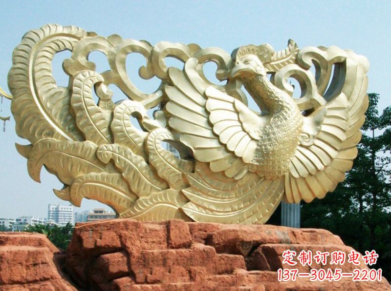 嘉兴欣赏瑰丽的凤凰铜雕