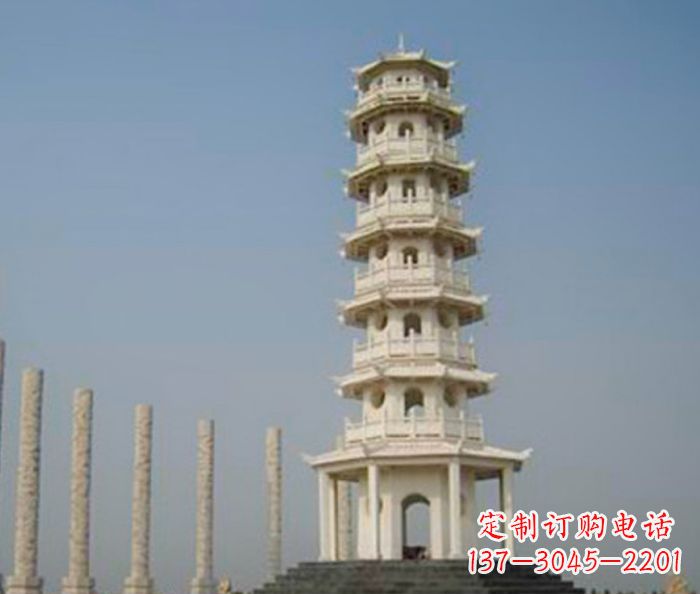 嘉兴广场景观多层宝塔石雕 (2)