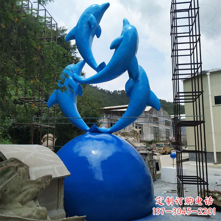 嘉兴海豚钢筋玻璃景观雕塑