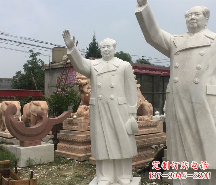 嘉兴雕刻伟人的光辉历史——汉白玉挥手的毛主席广场伟人石雕