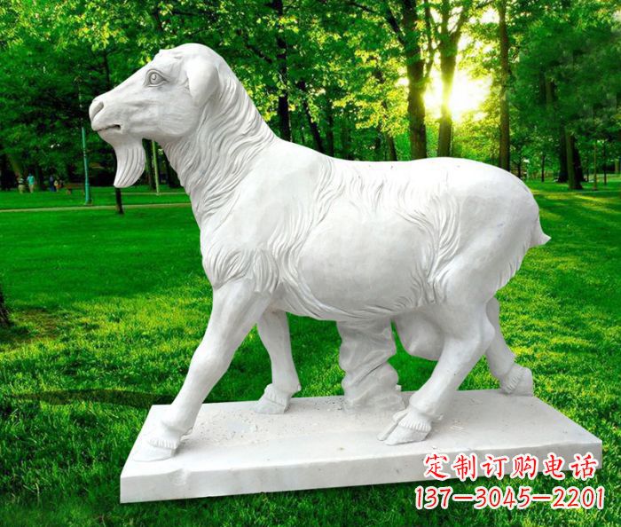 嘉兴中领雕塑:精美山羊石雕