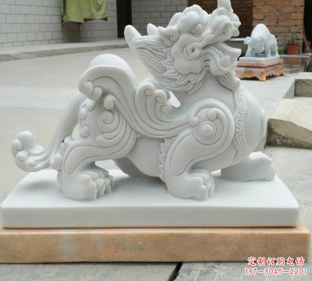 嘉兴精美汉白玉貔貅雕塑