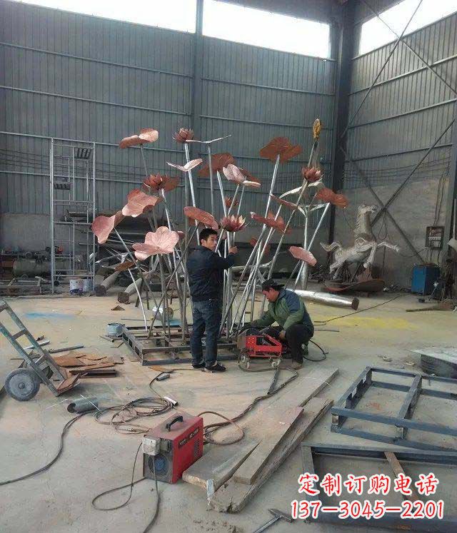 嘉兴荷花荷叶广场景观铜雕