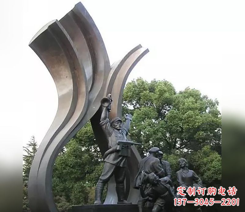 嘉兴红军胜利广场景观铜雕