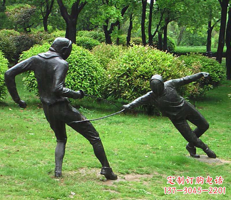 嘉兴击剑运动员铜雕
