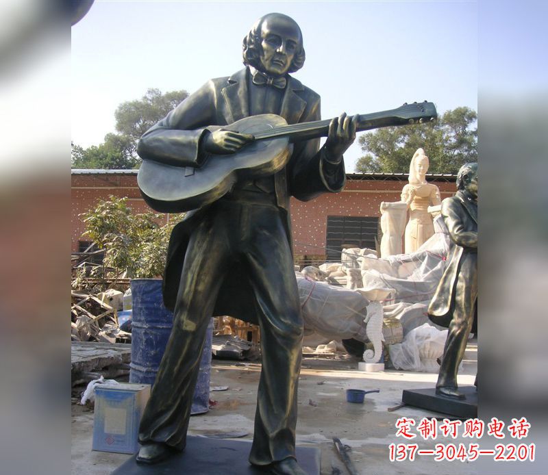 嘉兴吉他演奏人物景观铜雕