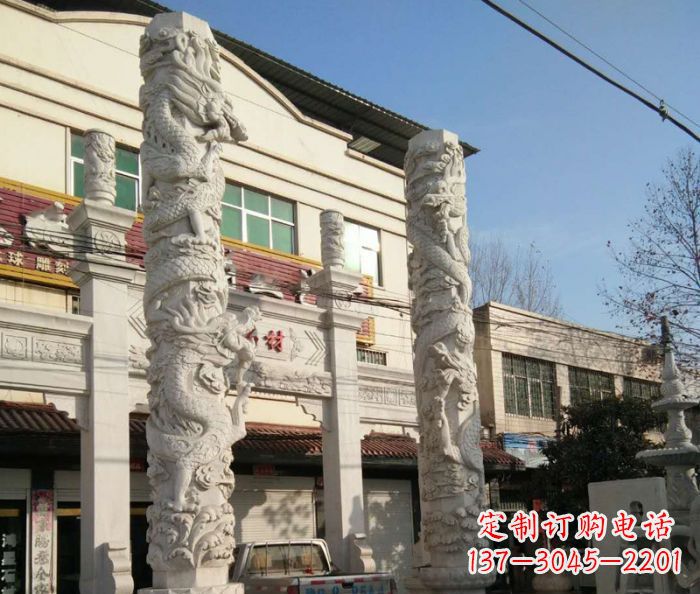 嘉兴汇聚古灵神韵的大理石龙柱雕塑