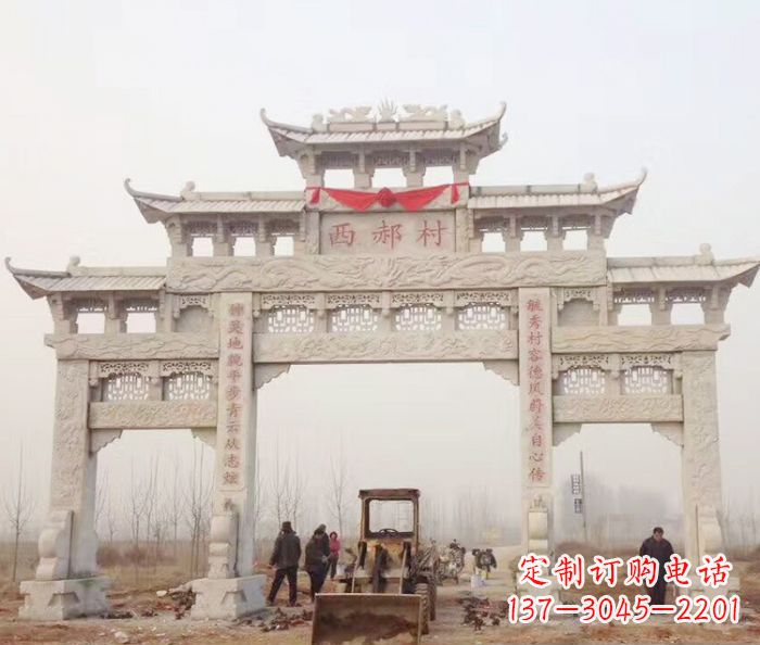 嘉兴高品质三门牌坊石雕