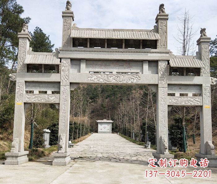 嘉兴中领雕塑定制牌坊石雕