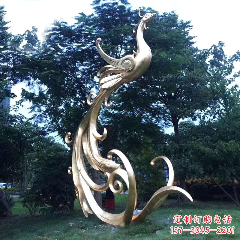 嘉兴镜面不锈钢凤凰雕塑
