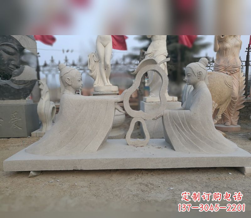 嘉兴孔融让梨石雕 