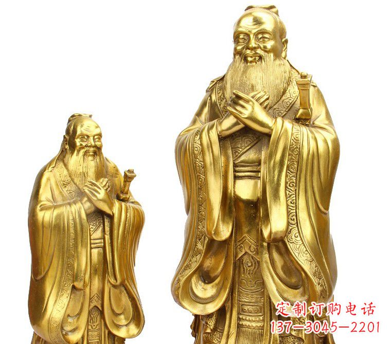 嘉兴鎏金孔子铜雕像