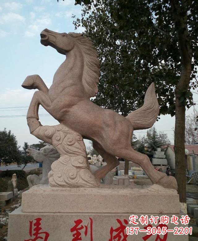 嘉兴精美细腻的马到成功石雕塑