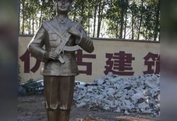 嘉兴精美纪念，战士铜雕——中领雕塑