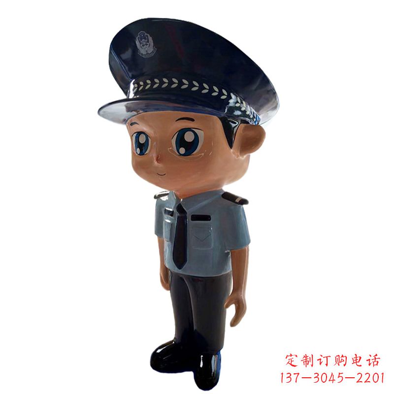 嘉兴男警察玻璃钢卡通雕塑