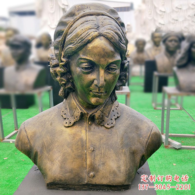 嘉兴南丁格尔纯铜头像雕塑-医院名人雕像