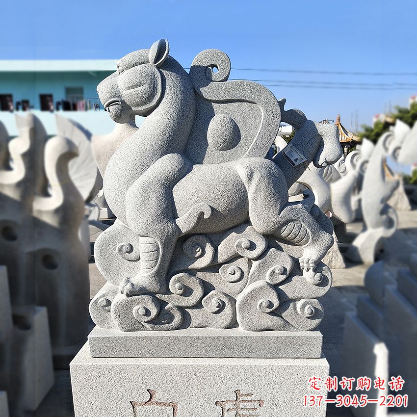 嘉兴青龙白虎动物雕塑-上古四神兽石雕之白虎