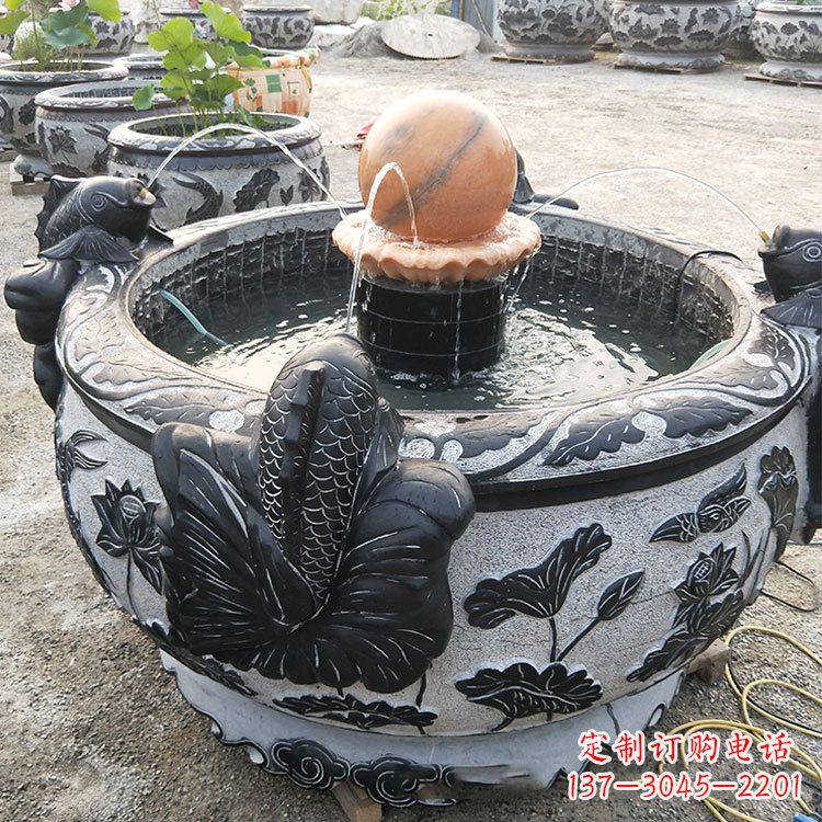 嘉兴青石鱼缸雕塑，装点您的生活