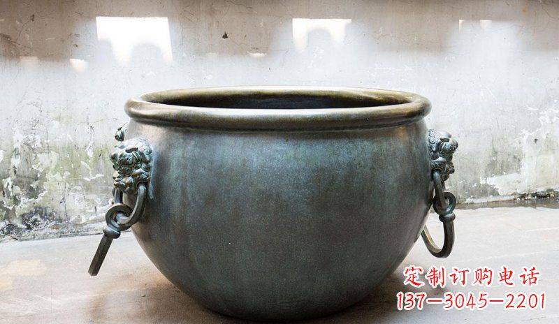 嘉兴青铜圆形水缸铜雕