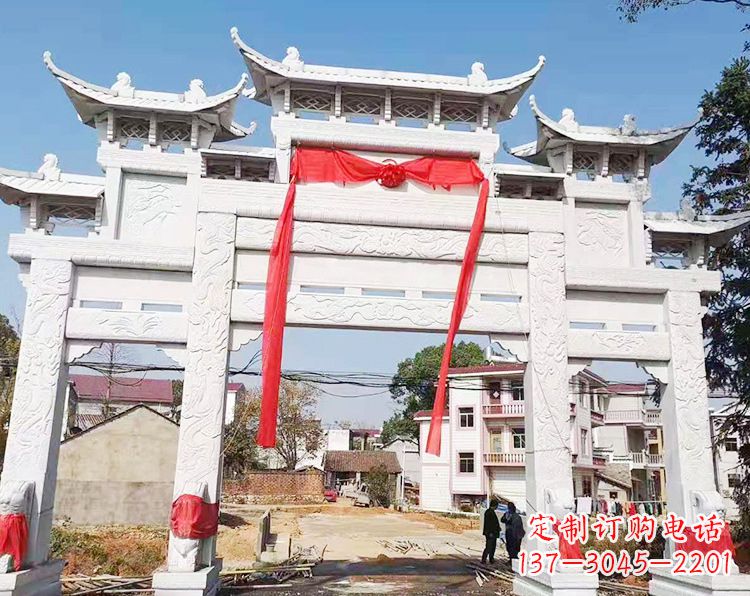 嘉兴三门三楼石雕牌坊