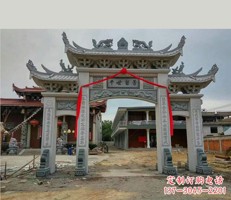 嘉兴三门牌坊石雕_2 (2)