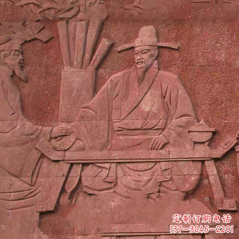 嘉兴沈括砂岩浮雕,重现学校历史名人壁画
