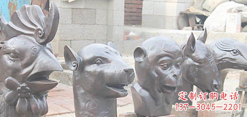嘉兴十二生肖铜雕,独特的动物雕塑