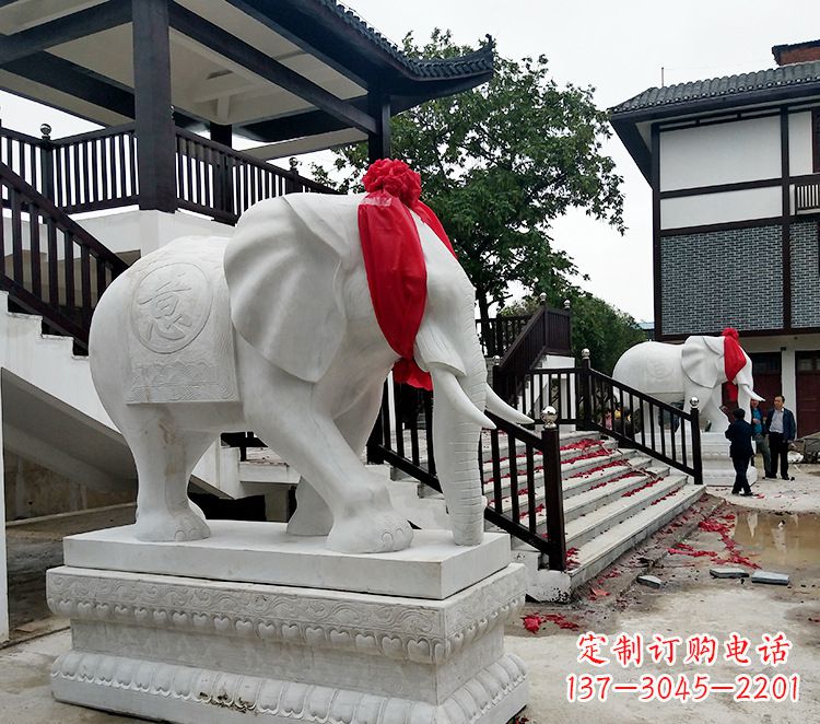 嘉兴石雕大象 观音栏杆