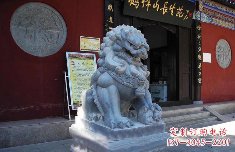 嘉兴石狮子寺庙门口石雕
