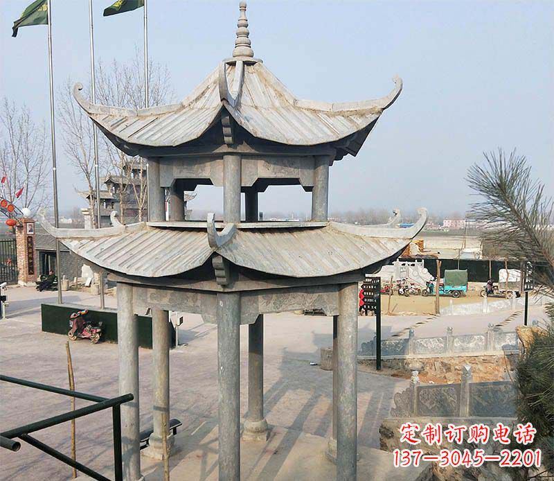 嘉兴双层户外凉亭石雕