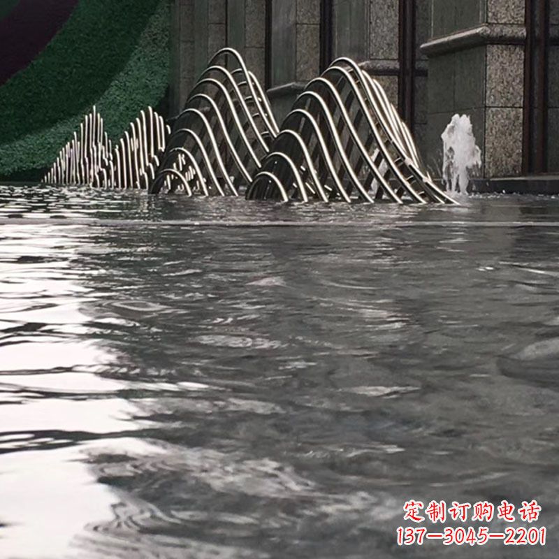 嘉兴水池水景假山不锈钢