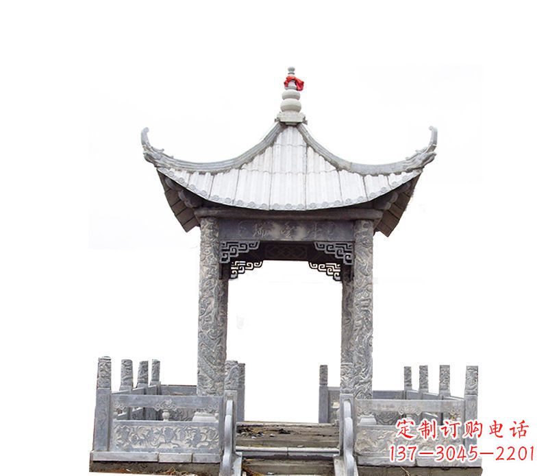 嘉兴四角仿古石凉亭石雕