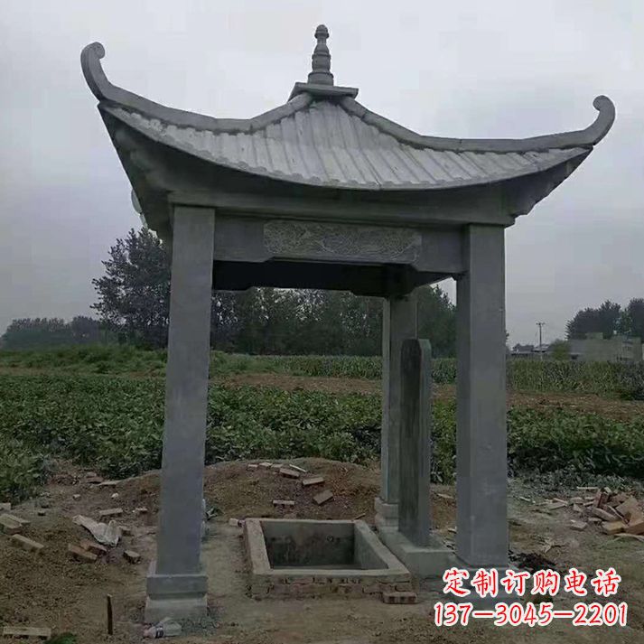 嘉兴四角庭院石凉亭