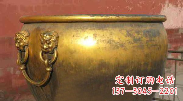 嘉兴寺庙水缸铜雕 (2)