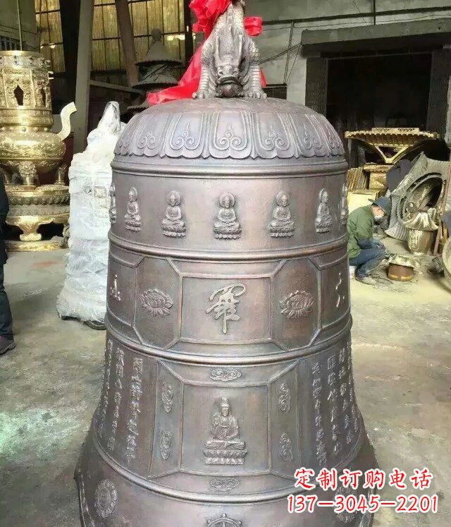 嘉兴寺庙铜雕钟铸铜钟雕塑