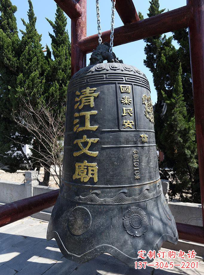 嘉兴寺庙铜钟雕塑 (5)