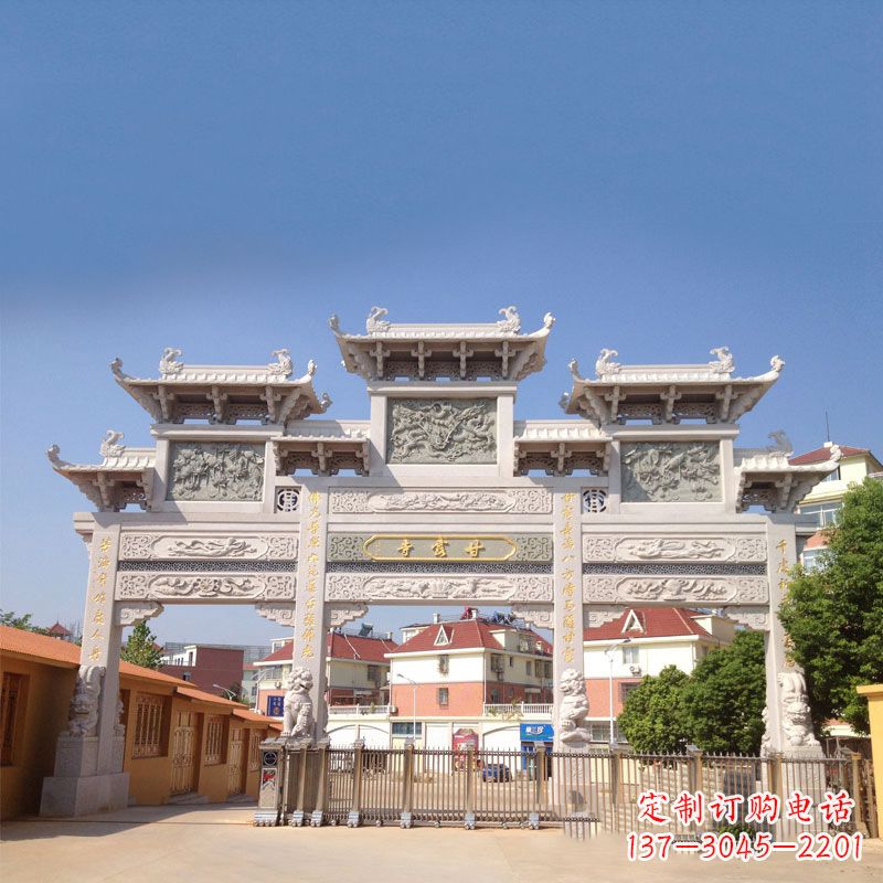 嘉兴寺院大门石雕牌楼