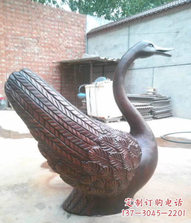 嘉兴天鹅公园天王动物铜雕